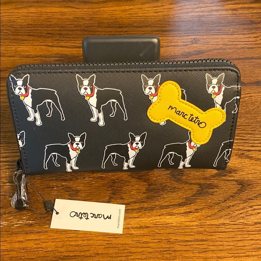 Marc Tetro Boston Terrier Zip Around Wallet